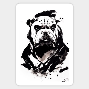 English Bulldog Wild Nature Free Spirit Art Brush Painting Sticker